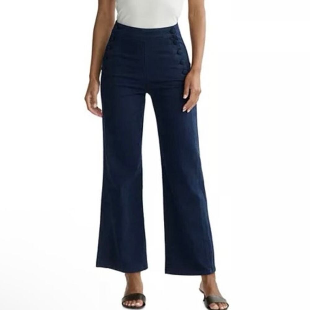 DL1961 Karmine High Rise Refined Wide Leg Jeans in Navy Blue Size 27
